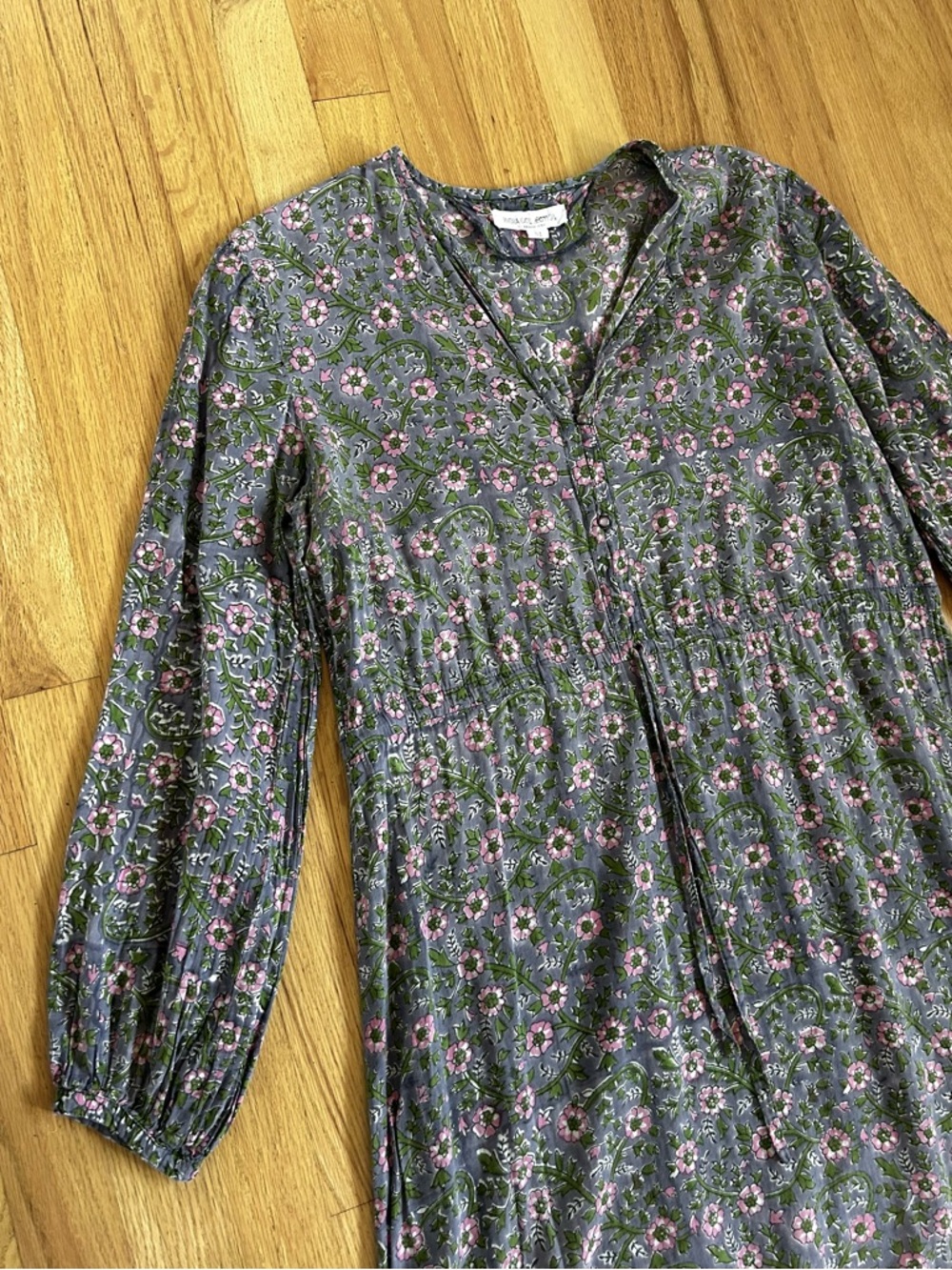 EMERSON FRY india collection midnight wallflower organic frances dress size M - Picture 12 of 16